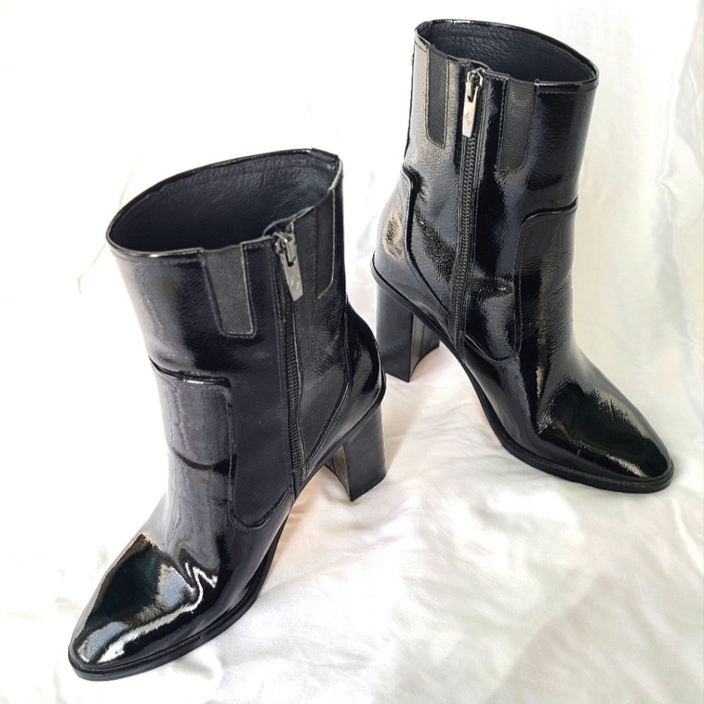 Donald Pliner Maymi patent leather boots black
